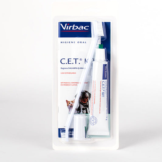 Virbac CET Kit Cepillo Dental Control Sarro Perros Gatos Remueve Placa