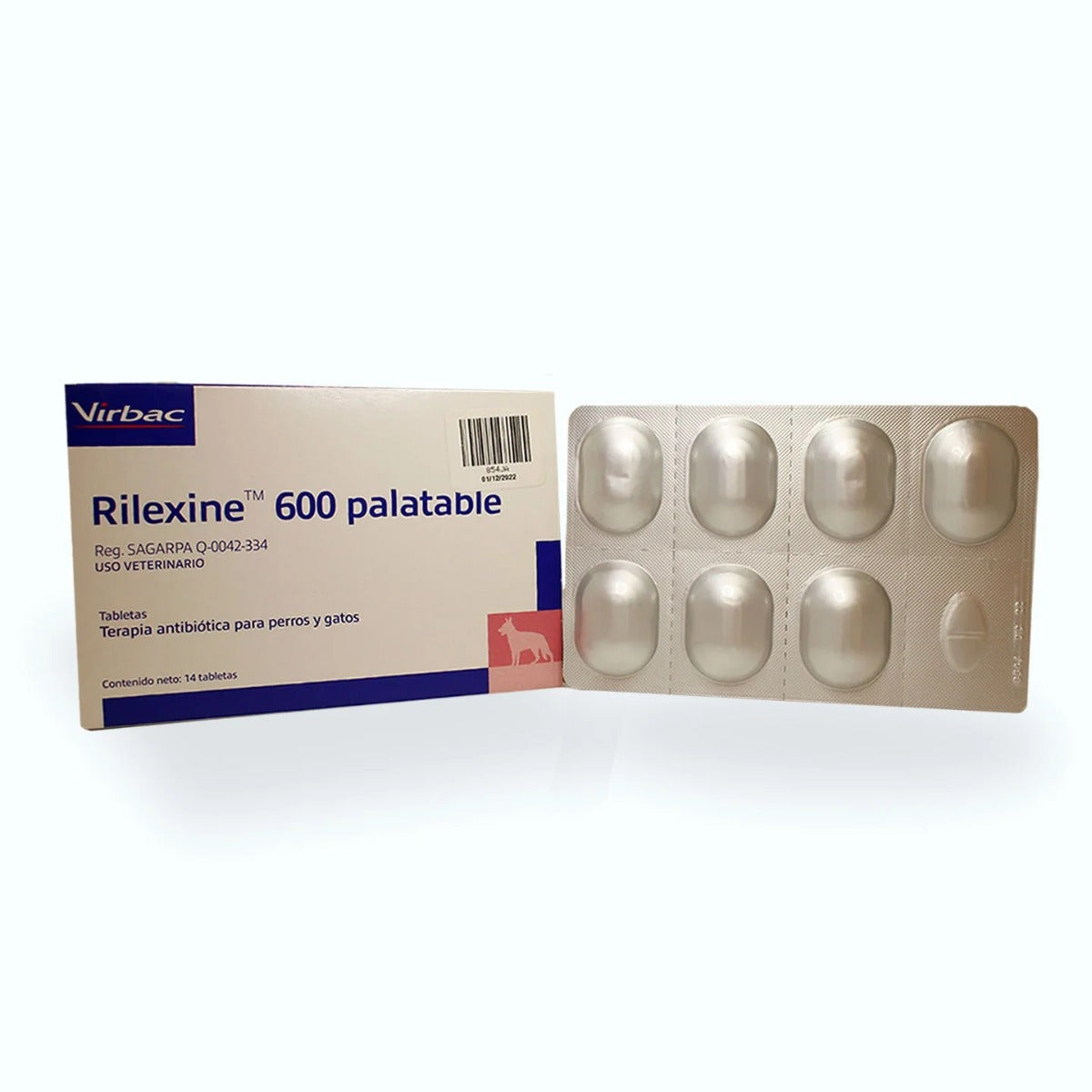 Rilexine Palatable 600 Caja 14 Tabletas Virbac