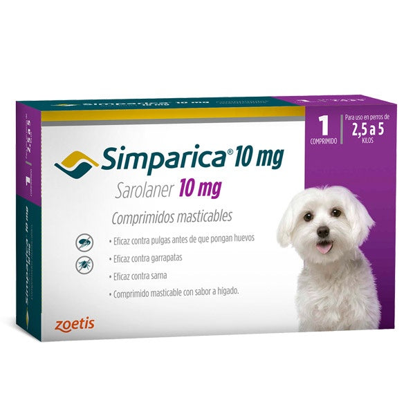 Zoetis Simparica Garrapaticida Pulgicida Canino 3 Tabletas Masticables