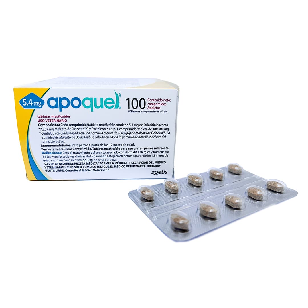 Apoquel Mascticable 5.4 mg Tratamiento Dermatitis Alérgica en Perros