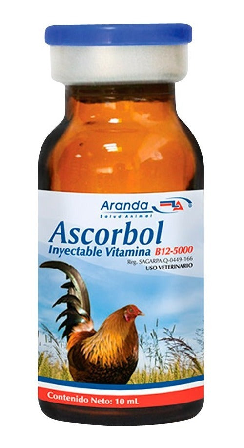 Ascorbol Inyectable 10ml Aranda Estimulante Metabolico Aves