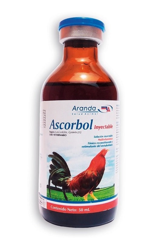 Ascorbol Inyectable 50ml Aranda Estimulante Metabolico Aves