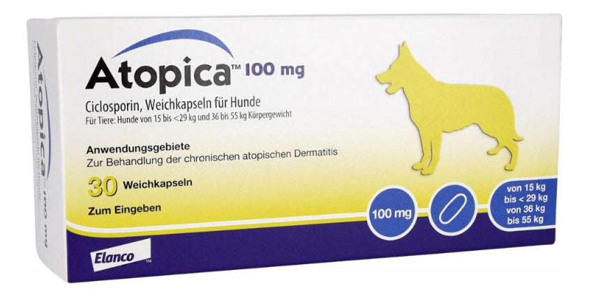 Atopica Veterinaria 100Mg 30 Tab Tratamiento Dermatitis