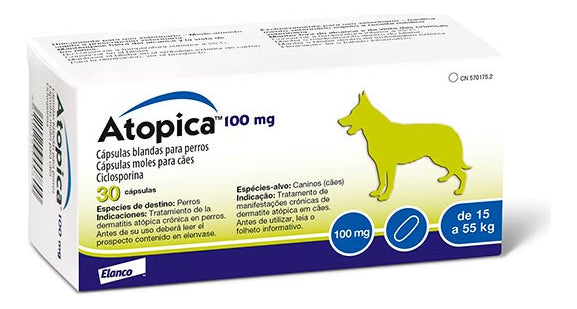 Atopica Veterinaria 100Mg 30 Tab Tratamiento Dermatitis